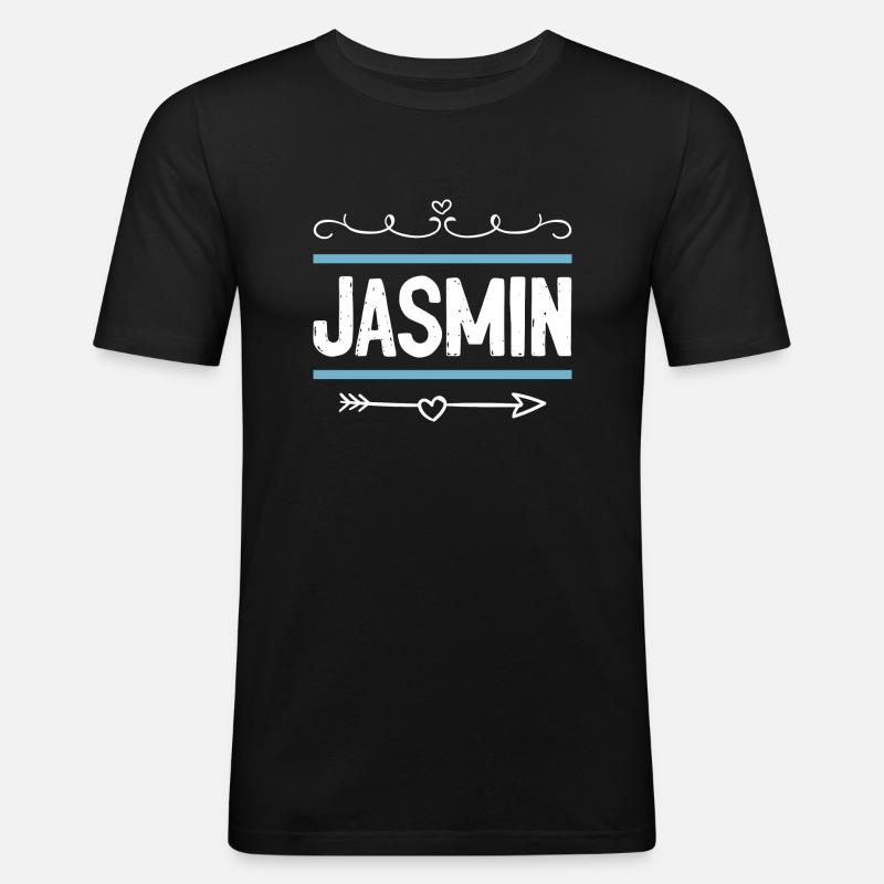 Jasmin - Männer Slim Fit T-Shirt - Schwarz