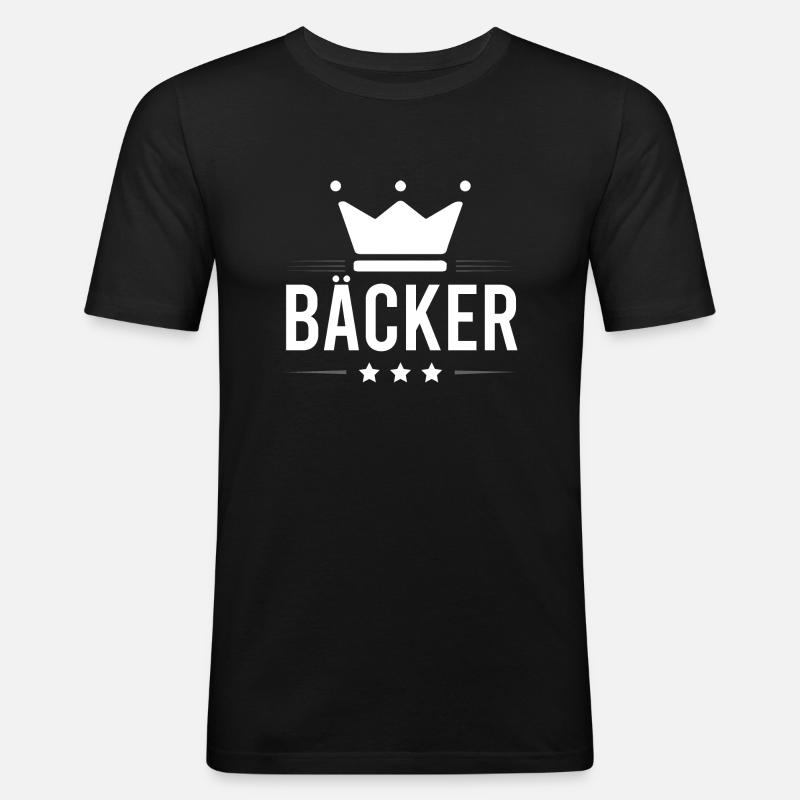 Bäcker Beruf - Männer Slim Fit T-Shirt - Schwarz
