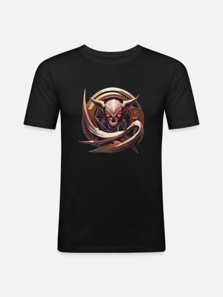 Totenkopfsymbol - Männer Slim Fit T-Shirt - Schwarz