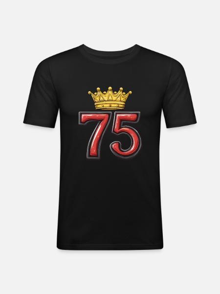 75 Number Krone - Men's Slim Fit T-Shirt - black
