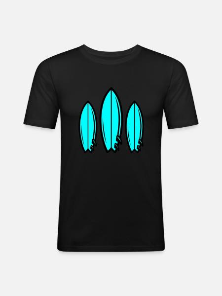 Surfboard Symbol Surfing - Men's Slim Fit T-Shirt - black