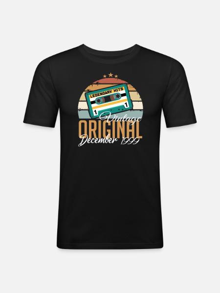 December 1999 - Legends were born in 1999 - Men's Slim Fit T-Shirt - black