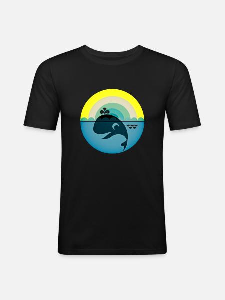 Whale - Men's Slim Fit T-Shirt - black