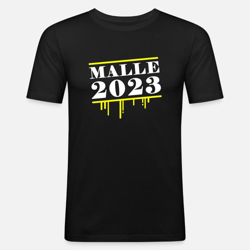 Malle 2023 - Männer Slim Fit T-Shirt - Schwarz