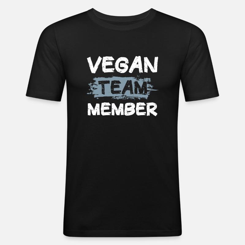 Vegan Team - Männer Slim Fit T-Shirt - Schwarz