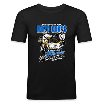 Sidecarcross - Seitenwagen Moto Cross - Männer Slim Fit T-Shirt - Schwarz - Vorne - Nik (191cm)