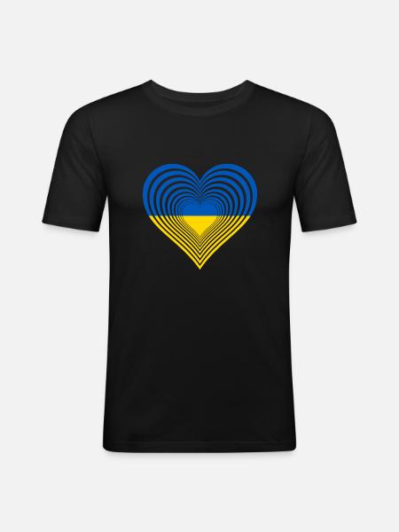 Ukraine - Männer Slim Fit T-Shirt - Schwarz