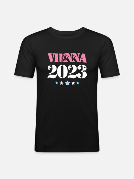 Vienne 2023 Vienne - T-shirt près du corps Homme - noir