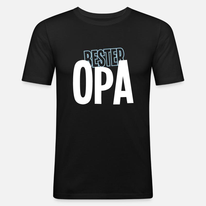 Geschenk Opa | Bester Opa - Männer Slim Fit T-Shirt - Schwarz