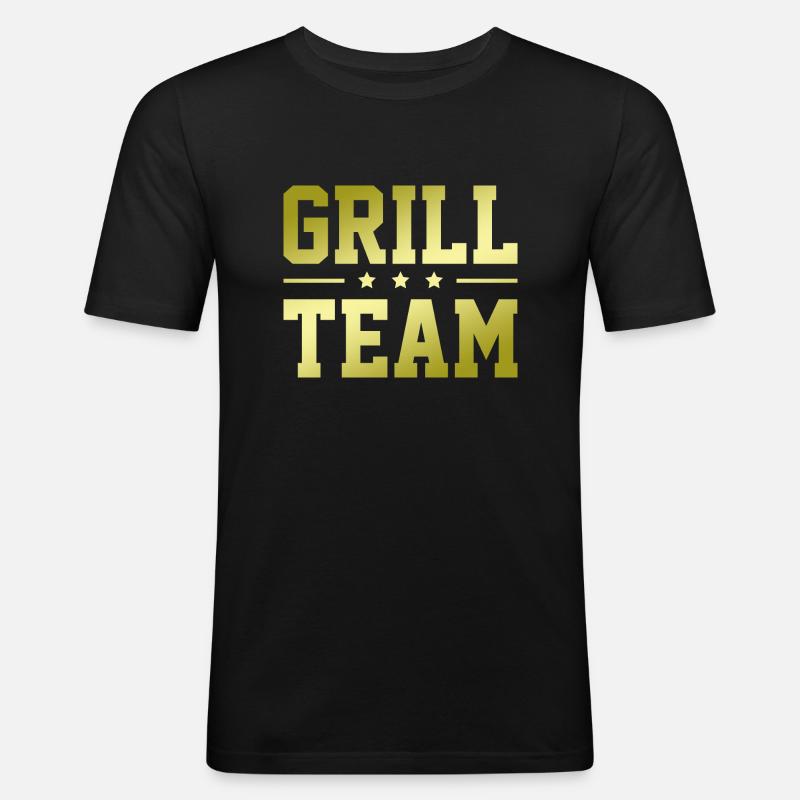 Grill Team - Männer Slim Fit T-Shirt - Schwarz
