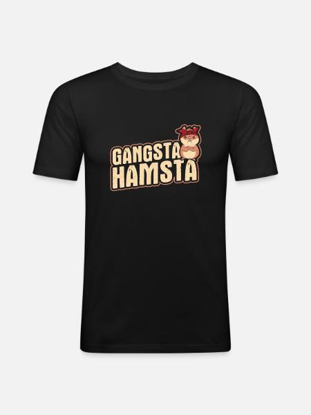 Nagetier Hamster - Männer Slim Fit T-Shirt - Schwarz