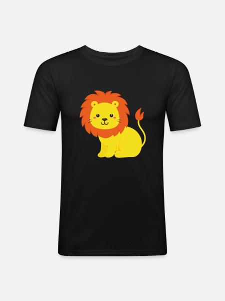 Lion - T-shirt près du corps Homme - noir