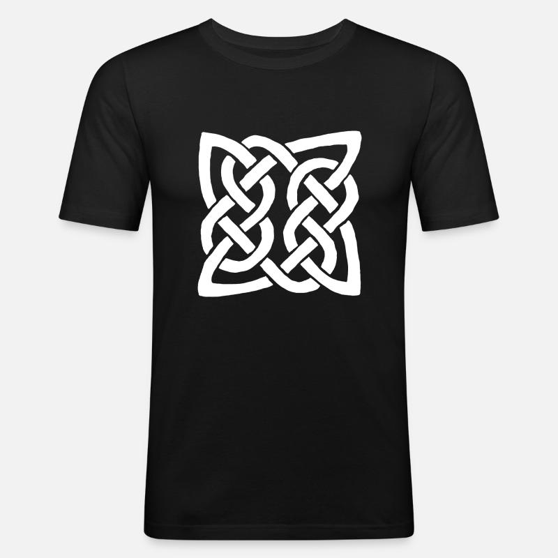 Keltischer Knoten - Männer Slim Fit T-Shirt - Schwarz