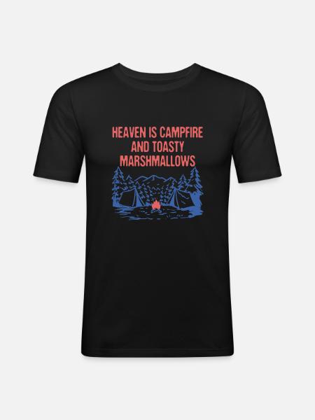 Campfire & Marshmallows Camping Foodie Camper - Men's Slim Fit T-Shirt - black