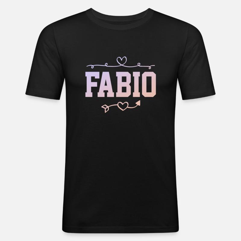 Fabio - Männer Slim Fit T-Shirt - Schwarz