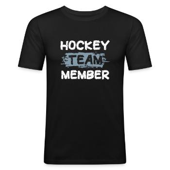 Équipe de hockey - T-shirt près du corps Homme - noir - Devant - Nik (191cm)