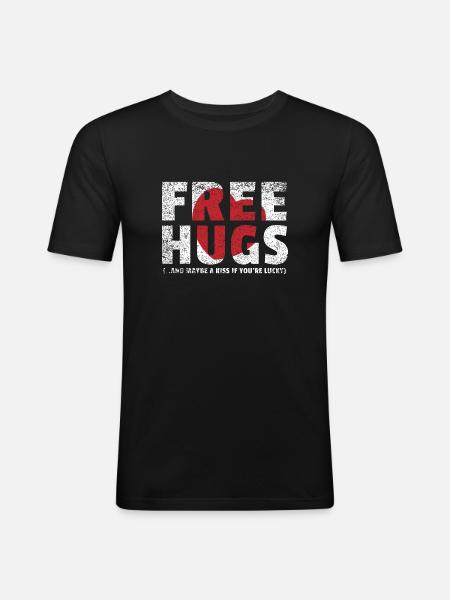 Free hugs gift hugs heart - Men's Slim Fit T-Shirt - black
