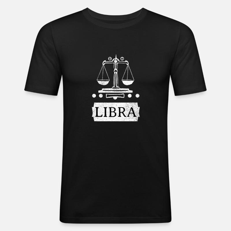 Waage Sternzeichen - Männer Slim Fit T-Shirt - Schwarz