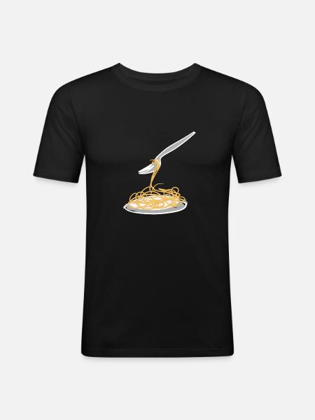 Spaghetti noodles - Men's Slim Fit T-Shirt - black