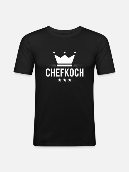 Chefkoch Kochen - Männer Slim Fit T-Shirt - Schwarz