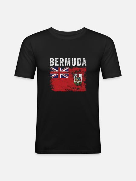Bermuda Flag Distressed - Bermudian Flag - Men's Slim Fit T-Shirt - black