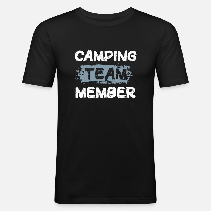 Camping Team - Männer Slim Fit T-Shirt - Schwarz