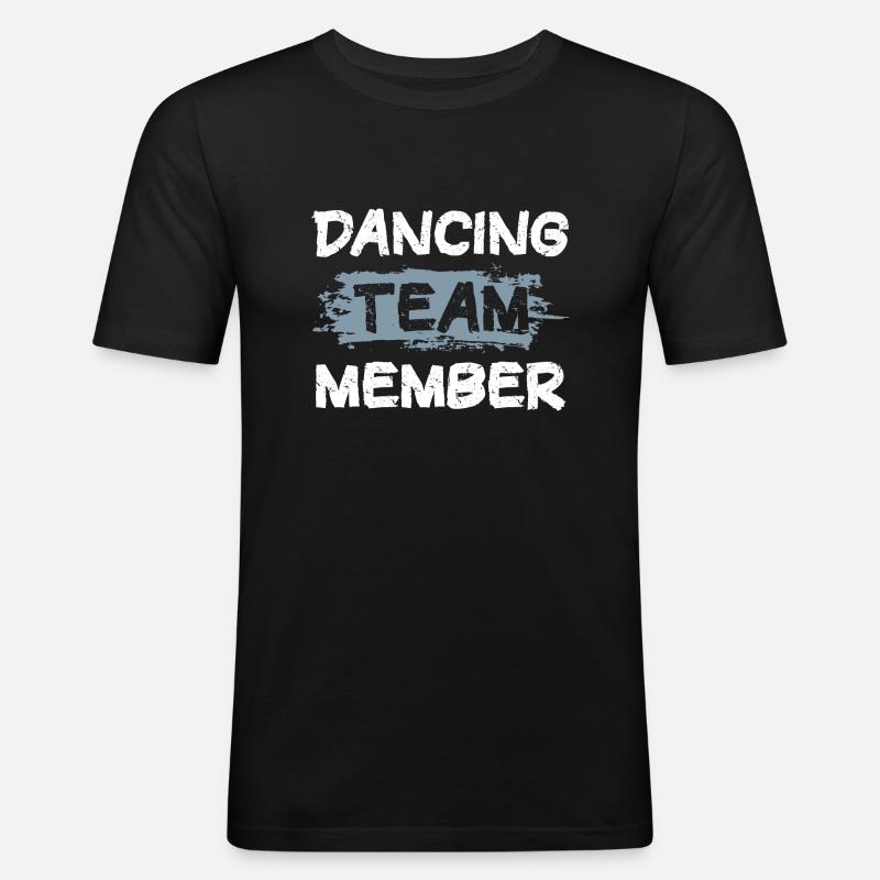 Dancing Team - Männer Slim Fit T-Shirt - Schwarz