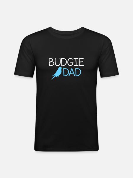 Budgie Dad budgie gift - Men's Slim Fit T-Shirt - black