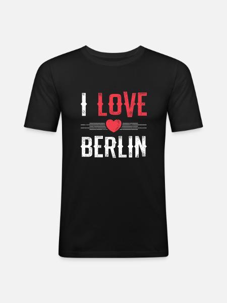 I Love Berlin - Men's Slim Fit T-Shirt - black