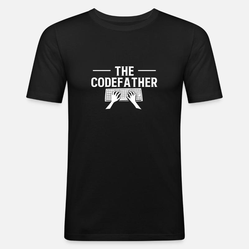 The CodeFather Geschenk Programmierer - Männer Slim Fit T-Shirt - Schwarz