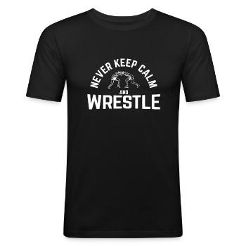Grappling Martial Arts Wrestling - Männer Slim Fit T-Shirt - Schwarz - Vorne - Nik (191cm)