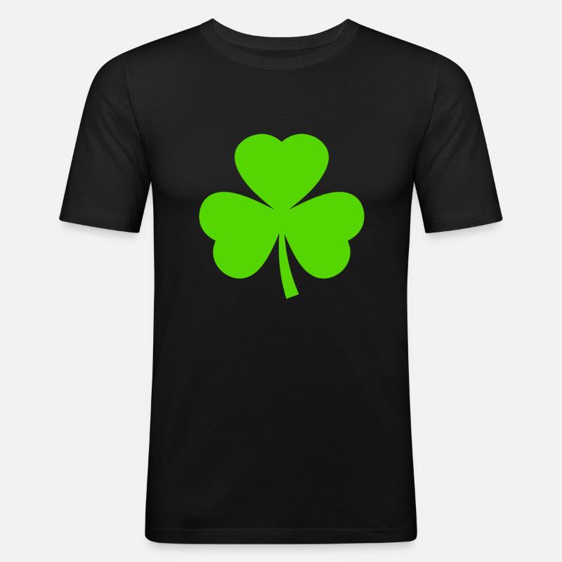 st patricks day kleeblatt - Männer Slim Fit T-Shirt - Schwarz