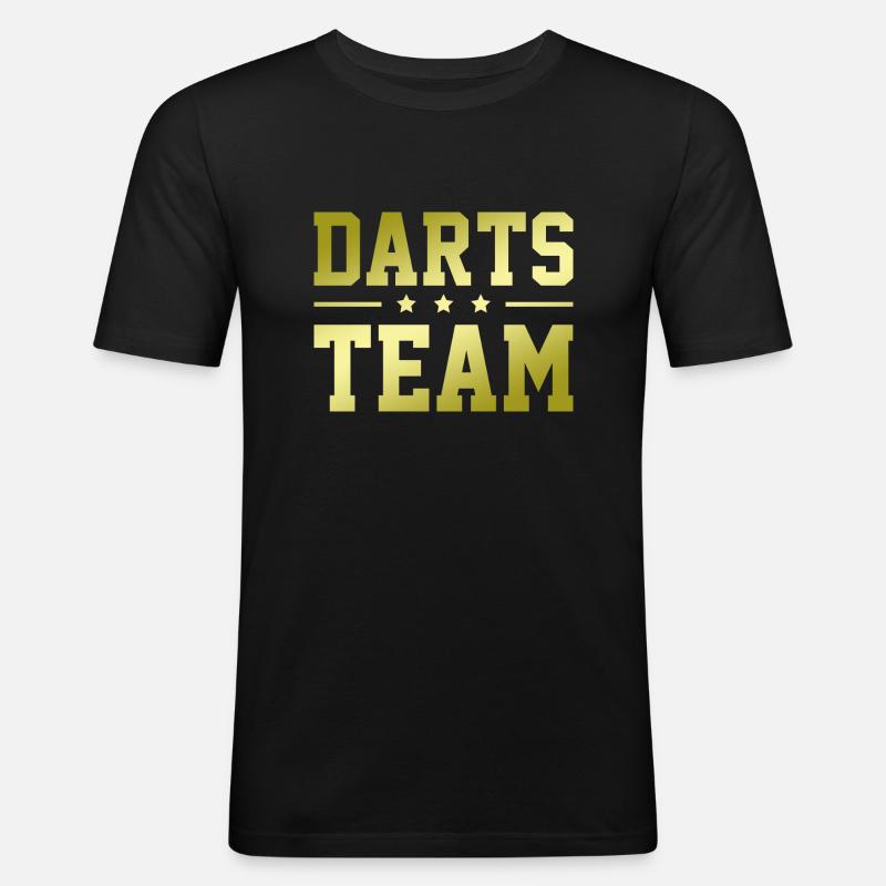 Darts Team - Männer Slim Fit T-Shirt - Schwarz