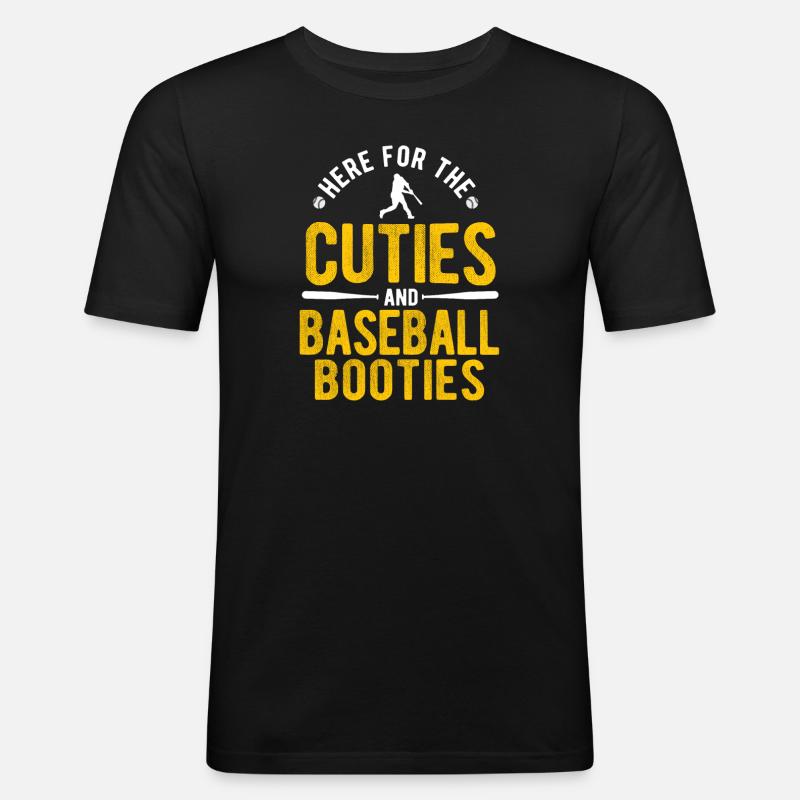 Baseball - Männer Slim Fit T-Shirt - Schwarz