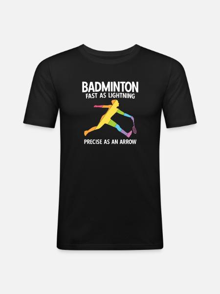 Badminton - Männer Slim Fit T-Shirt - Schwarz