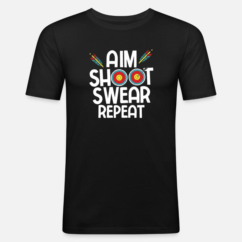 Bogenschießen Archery - Männer Slim Fit T-Shirt - Schwarz