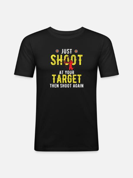 Bogenschießen Archery - Männer Slim Fit T-Shirt - Schwarz