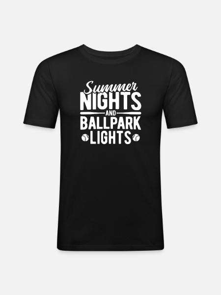 Baseball - Männer Slim Fit T-Shirt - Schwarz