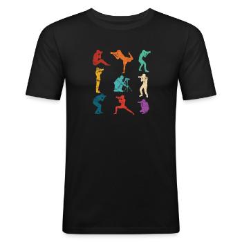 Fotografie Fotograf - Männer Slim Fit T-Shirt - Schwarz - Vorne - Nik (191cm)