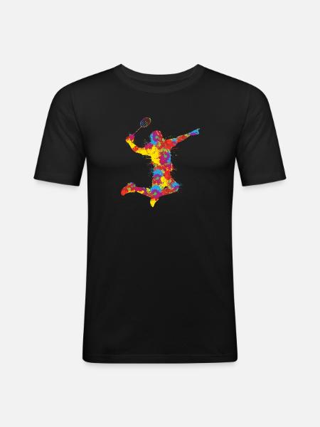Badminton - Männer Slim Fit T-Shirt - Schwarz