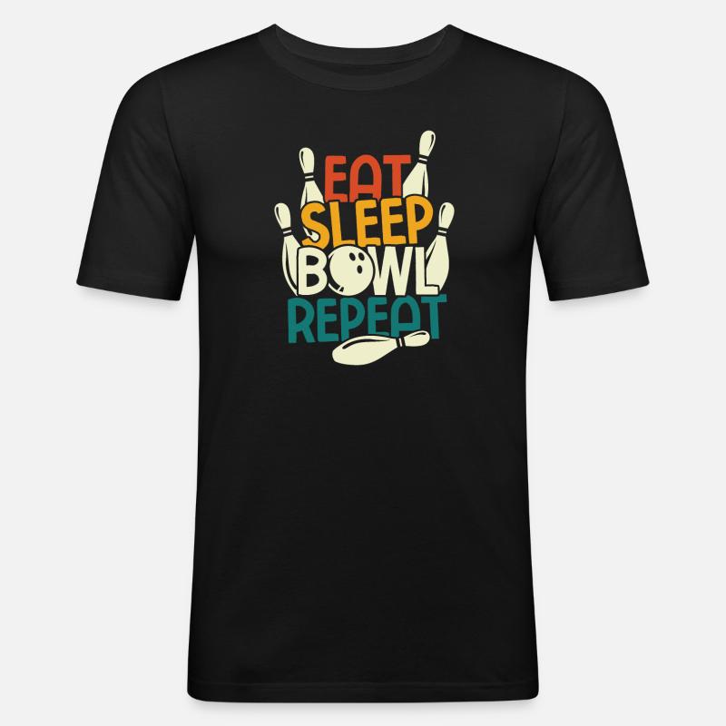 Bowling - Männer Slim Fit T-Shirt - Schwarz