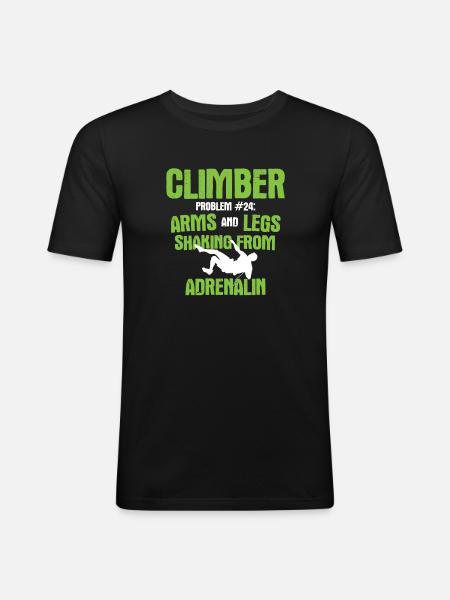 Klettern Bouldern - Männer Slim Fit T-Shirt - Schwarz