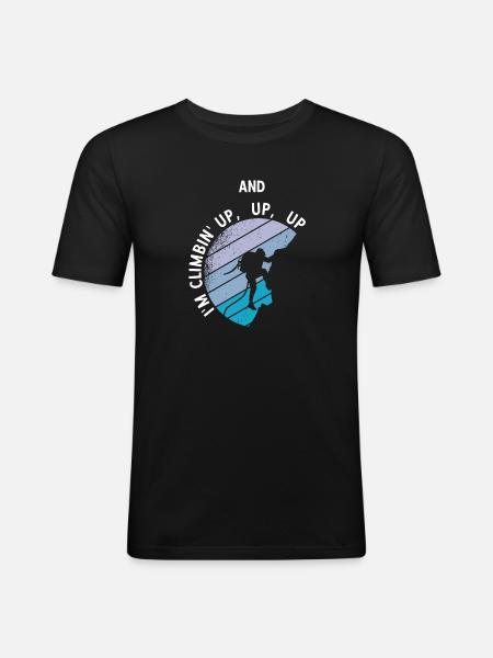 Klettern Bouldern - Männer Slim Fit T-Shirt - Schwarz
