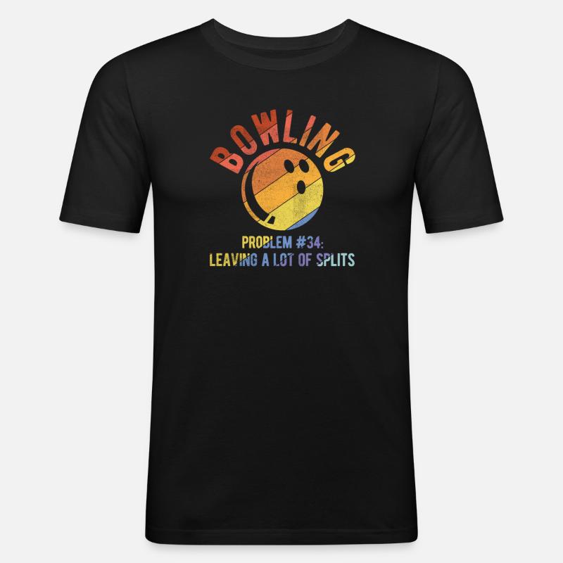 Bowling - Männer Slim Fit T-Shirt - Schwarz