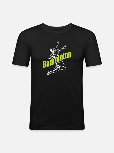 Badminton - Männer Slim Fit T-Shirt - Schwarz