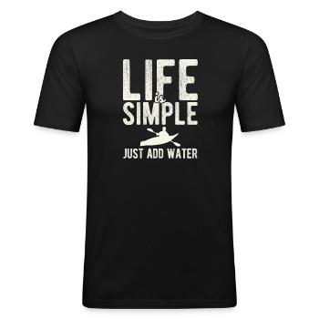 Paddel-Boot Kanu-Fahrer Für Kajak - Männer Slim Fit T-Shirt - Schwarz - Vorne - Nik (191cm)