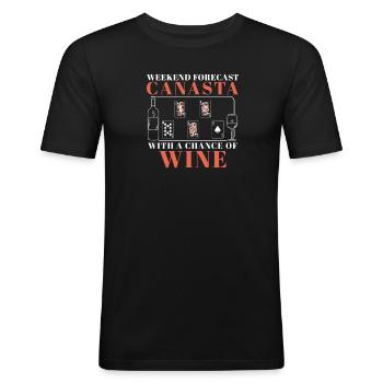 Weekend Forecast Funny Canasta Card Game For - Männer Slim Fit T-Shirt - Schwarz - Vorne - Nik (191cm)