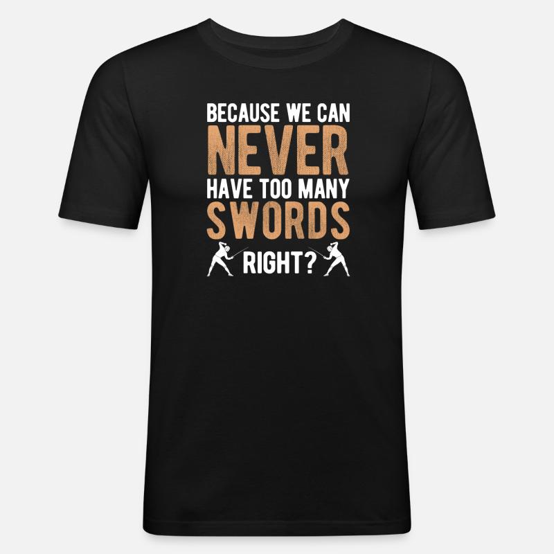 Fechten - Männer Slim Fit T-Shirt - Schwarz