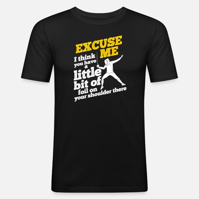 Fechten - Männer Slim Fit T-Shirt - Schwarz