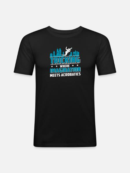 Tricking imagination meets acrobatics - Men's Slim Fit T-Shirt - black